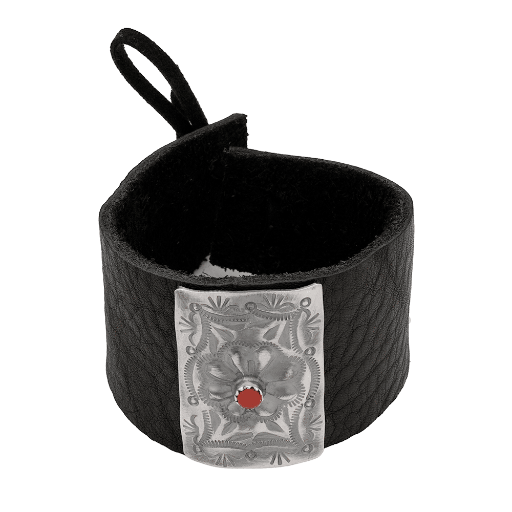 Sterling Small Leather Coral Bow Guard