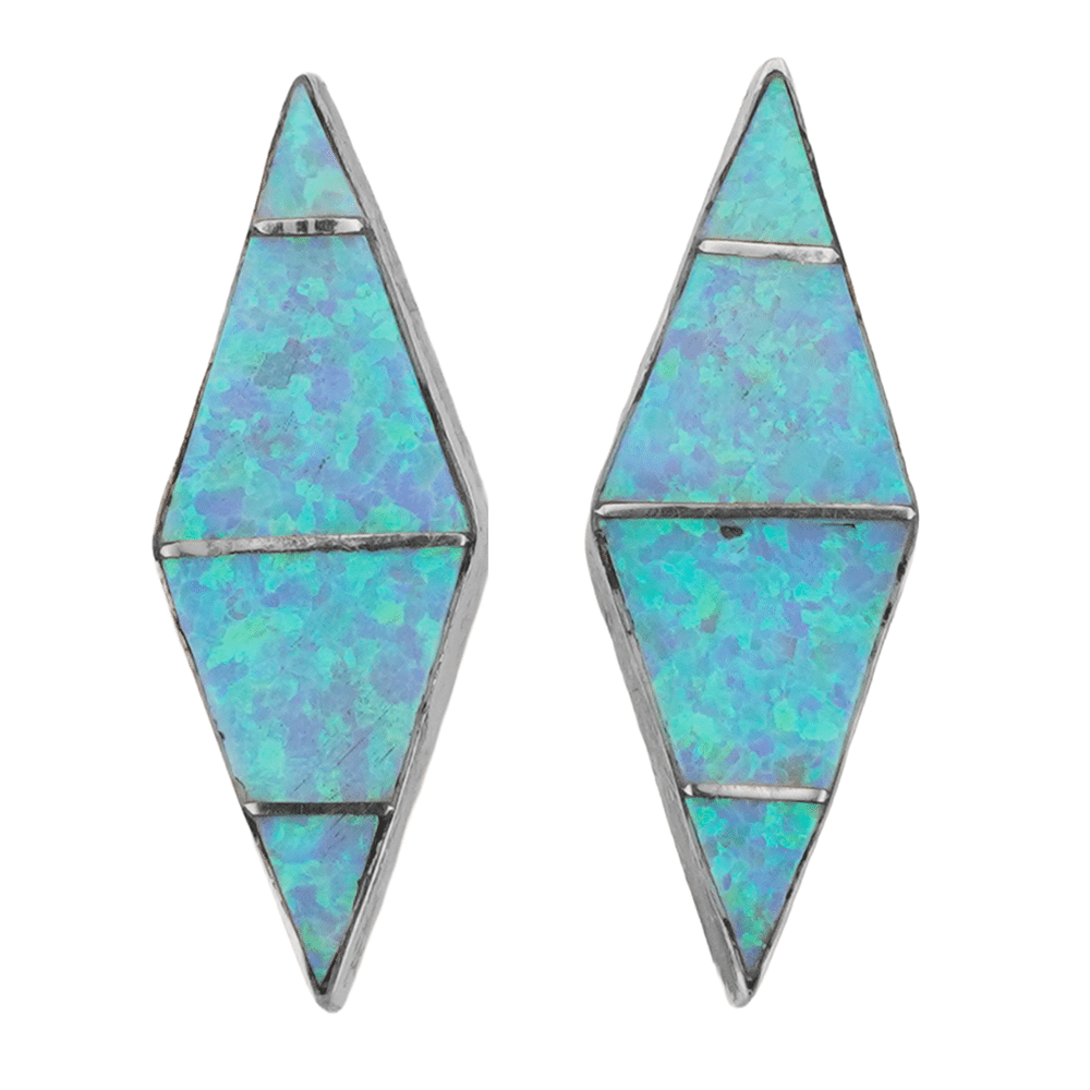 Inlay Opal Post Earrings