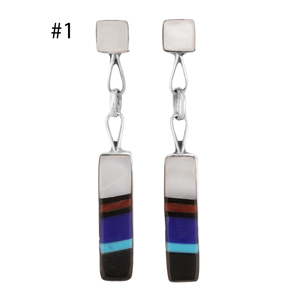 Zuni Multi Color Inlay Earring