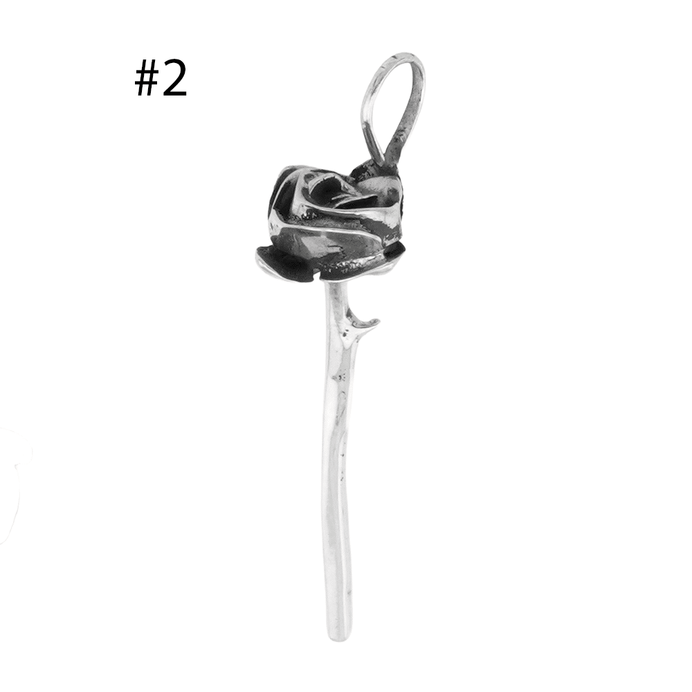 Silver Flower with Stem - Image 2