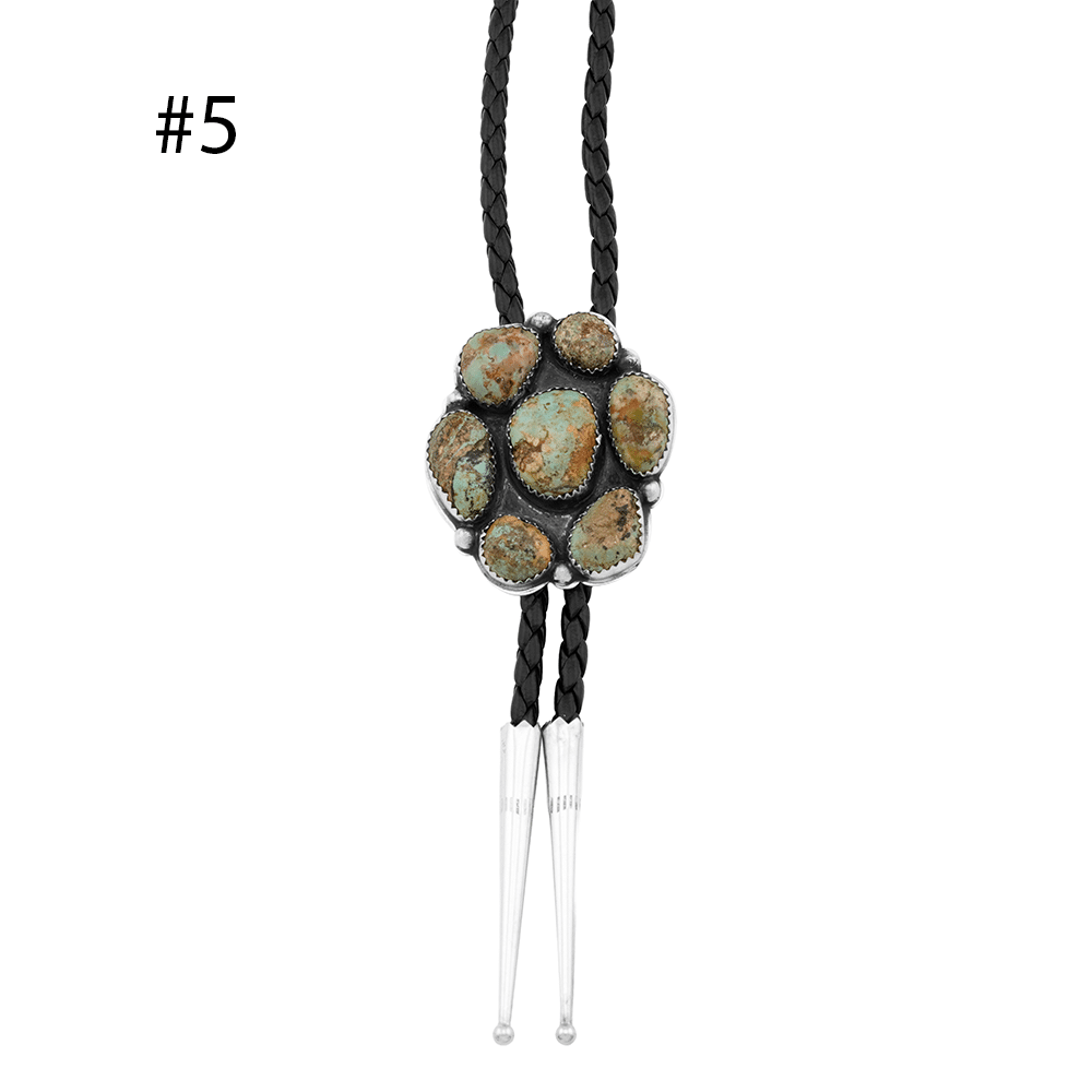 Turquoise Cluster Bolo Tie - Image 5