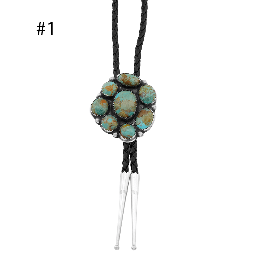 Turquoise Cluster Bolo Tie