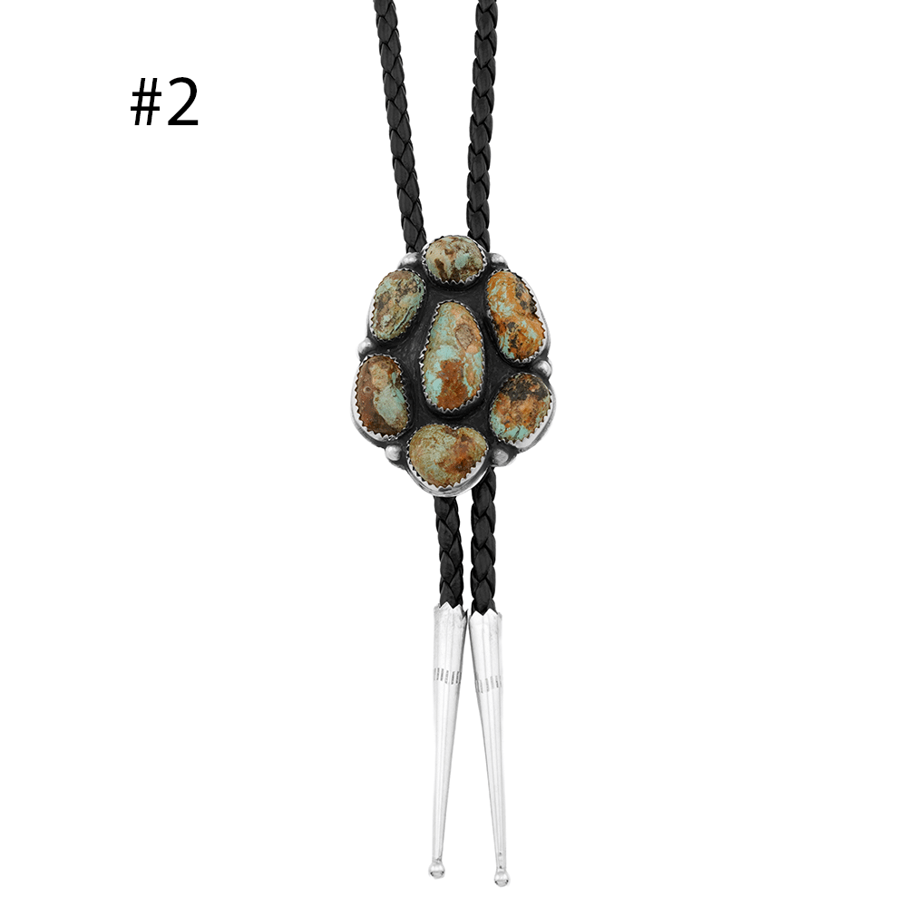 Turquoise Cluster Bolo Tie - Image 2