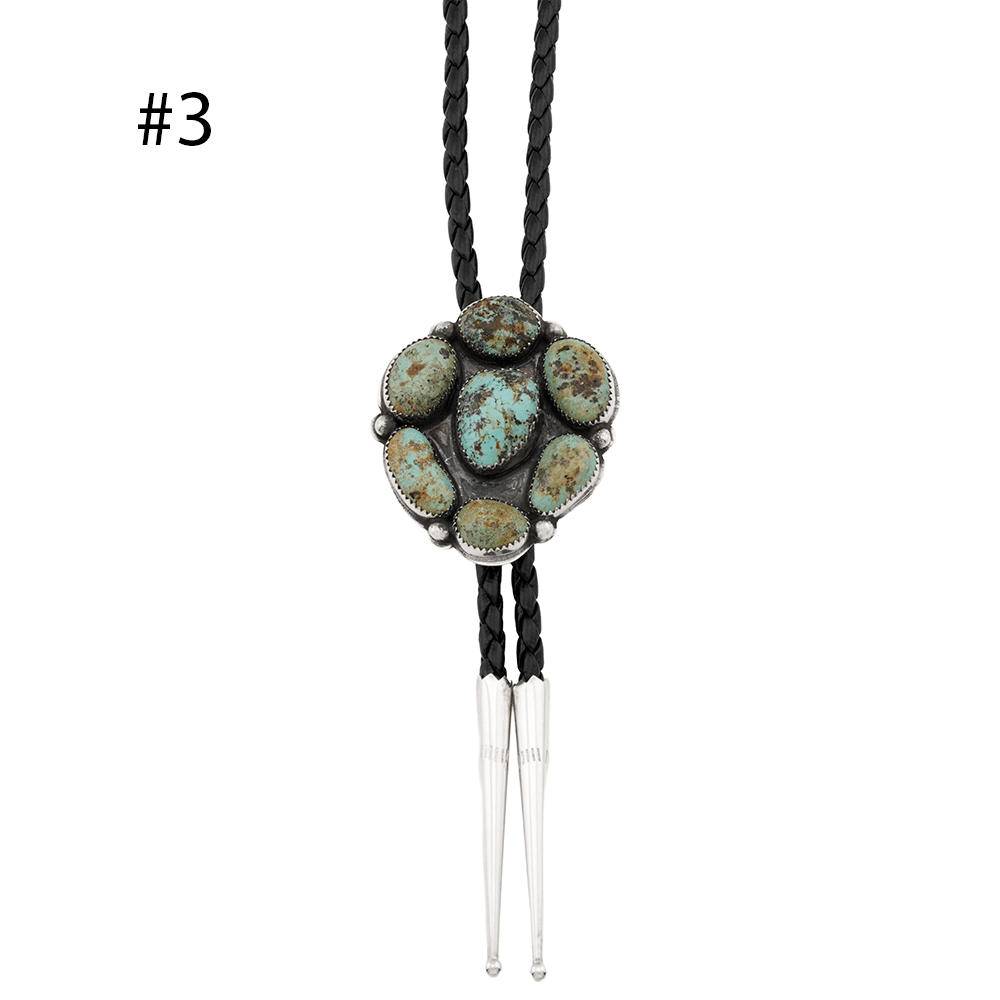 Turquoise Cluster Bolo Tie - Image 3