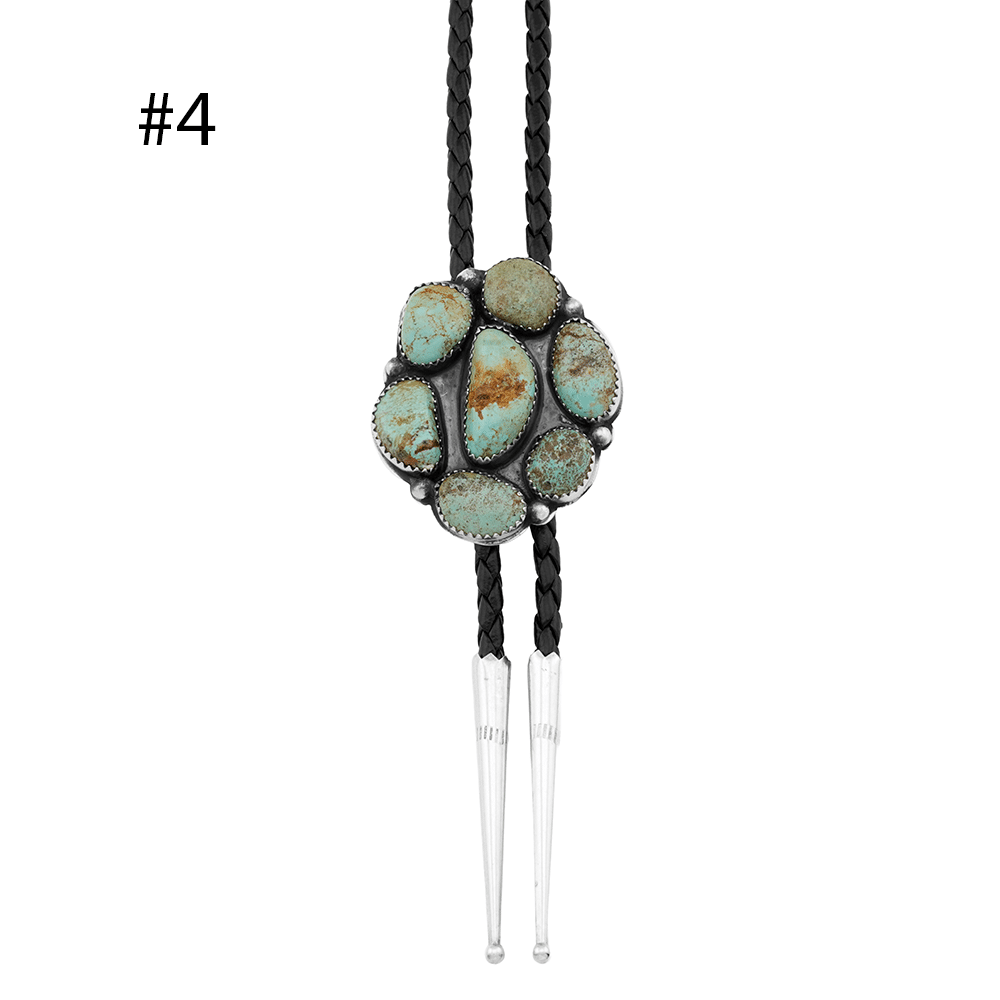 Turquoise Cluster Bolo Tie - Image 4