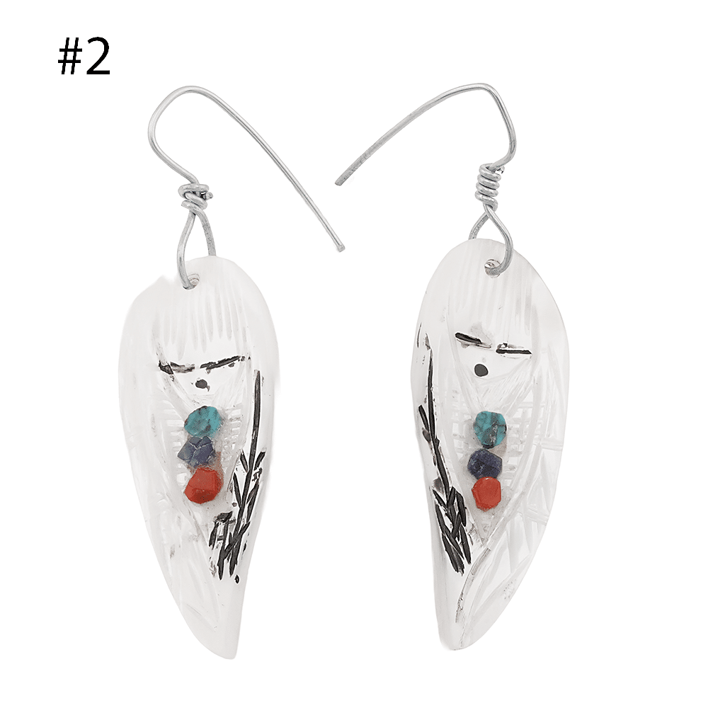 Carved Shell Maiden Earrings - Image 2