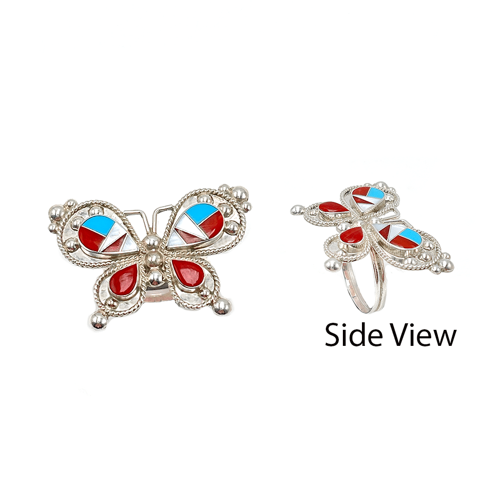 Zuni Inlay Butterfly Women's Ring
