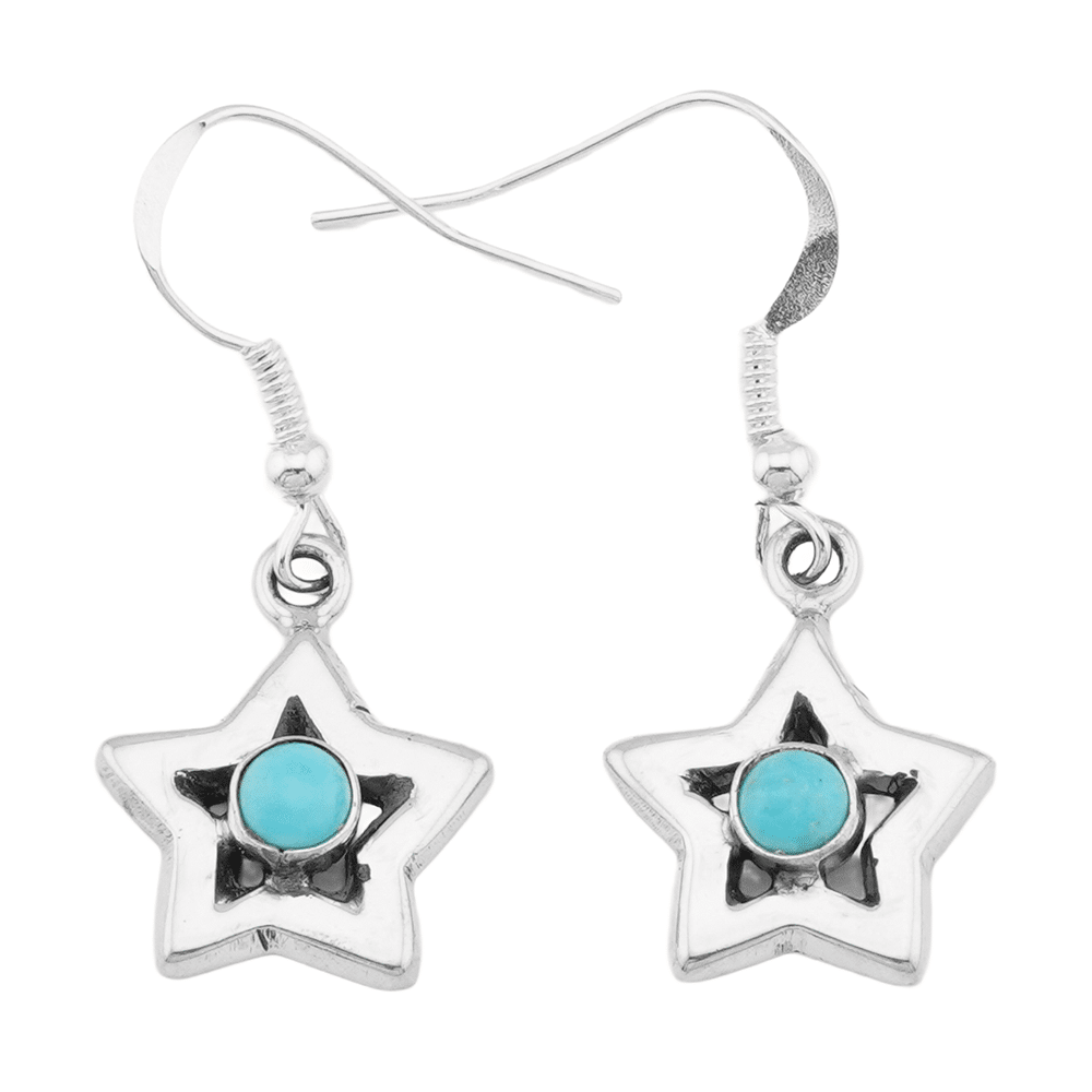 Sterling Silver Cast Turquoise Turtle Earrings - Image 3