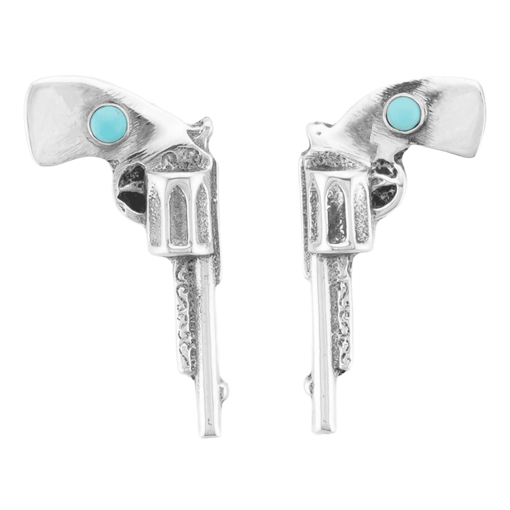 Sterling Silver Cast Revolver Earrings