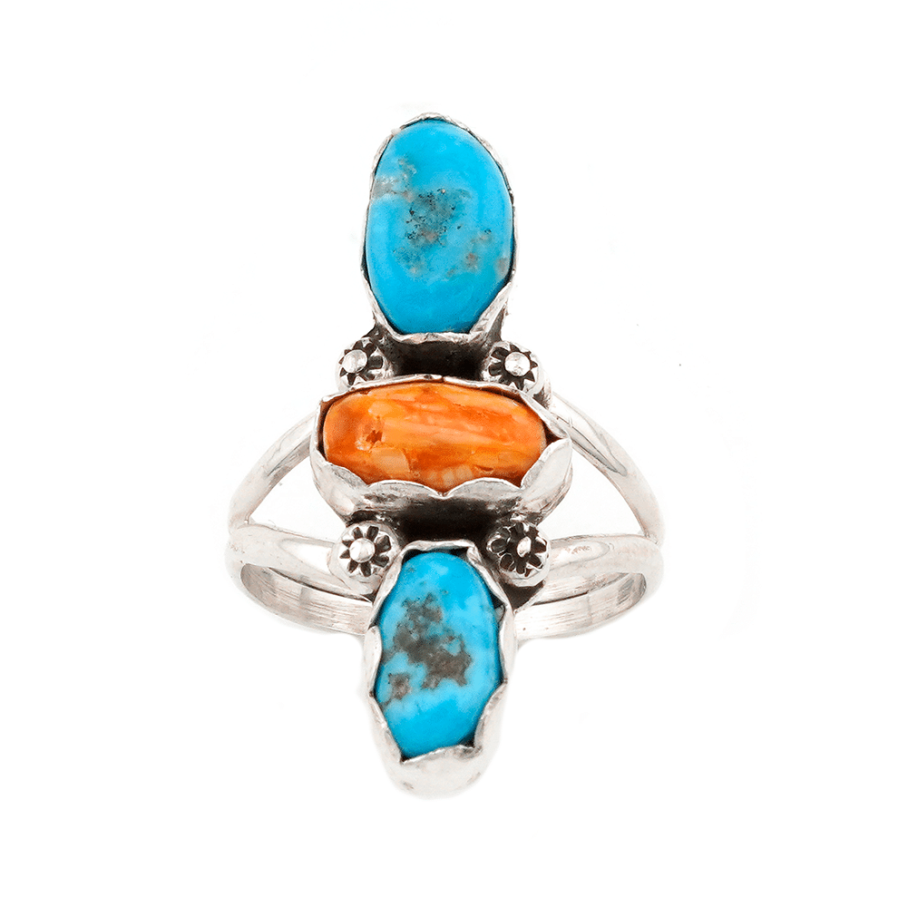 Spiny Oyster & Turquoise Ring