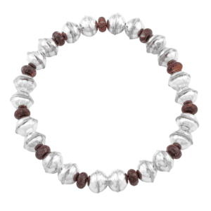 Silver Navajo Pearl Beads & Spiny Oyster Bracelet