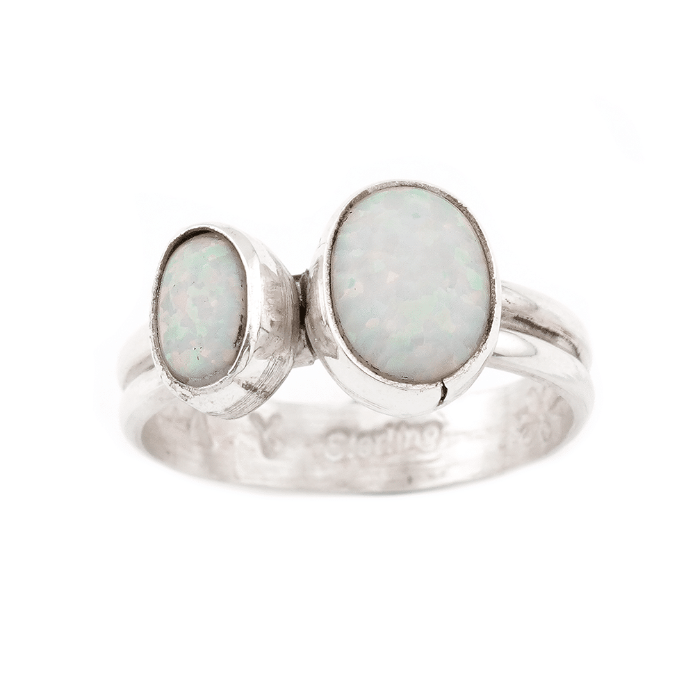 White Opal Womans Ring
