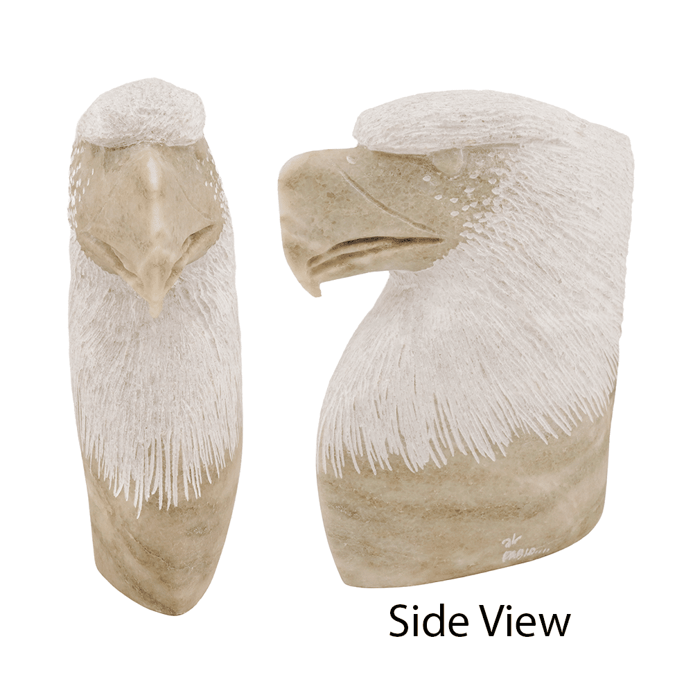 Carved and Etched Eagle Head