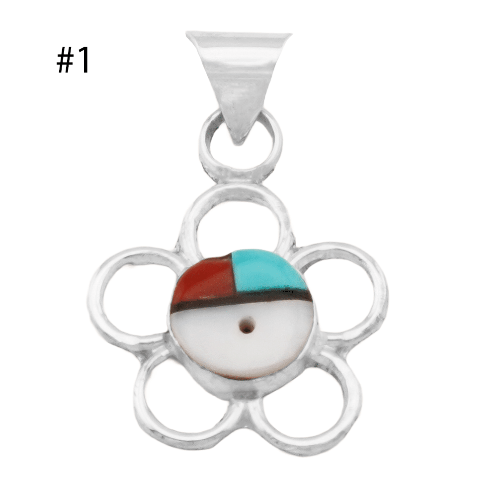 Sunface Flower Inlay Pendant