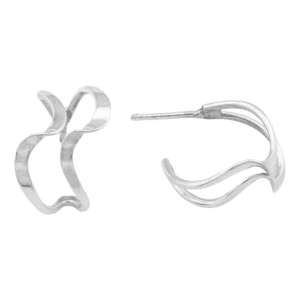 Double Wire Silver Hoop Earrings