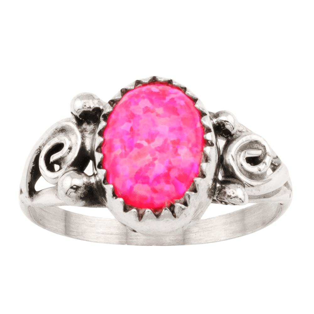 Dark Pink Opal Women's Ring