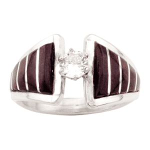 Opal Inlay Cubic Zirconia Women's Ring