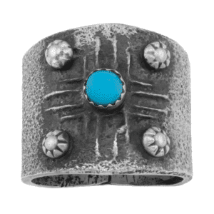 Zia Tufa Cast Turquoise Ring